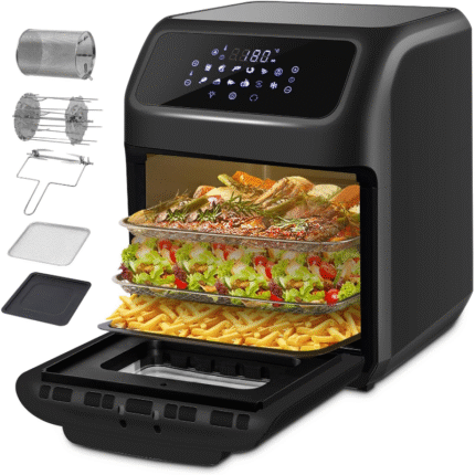 LLIVEKIT 1800W 12L 12 en 1 Pantalla LED Digital Freidora de Aire Caliente